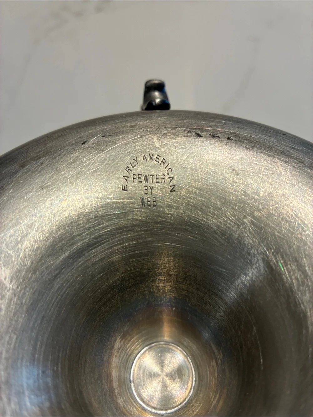 Set of large Vintage Early American Pewter Chamberstick Candle Holders by WEB
